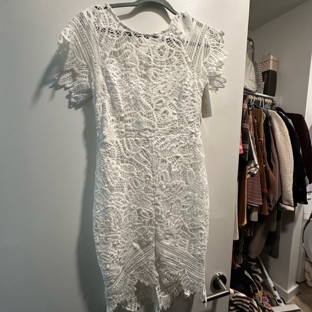 Elegant White Lace Dress bridal midi - never worn - Picture 5 of 5